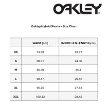 Oakley Hybrid Shorts Size Chart