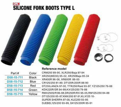 DRC Silicone Fork Boots Type L - Green