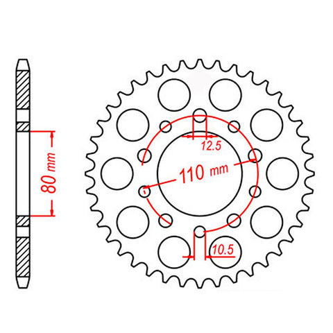 SPROCKET REAR OE STEEL 1332 37T #525