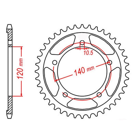 SPROCKET REAR OE STEEL 1792 42T #525