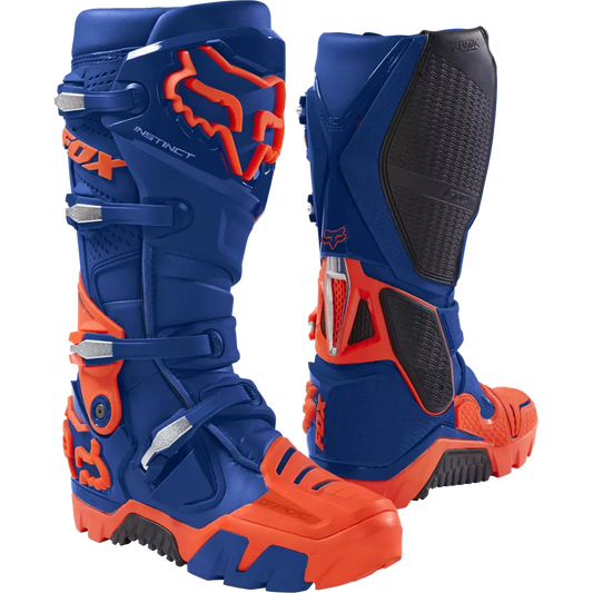 FOX INSTINCT OFFROAD MOTOCROSS BOOTS, US9, EU42.5, BLUE/ORANGE