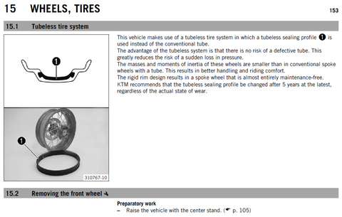 KTM Gasket Rubber Band For Wheel 5x17