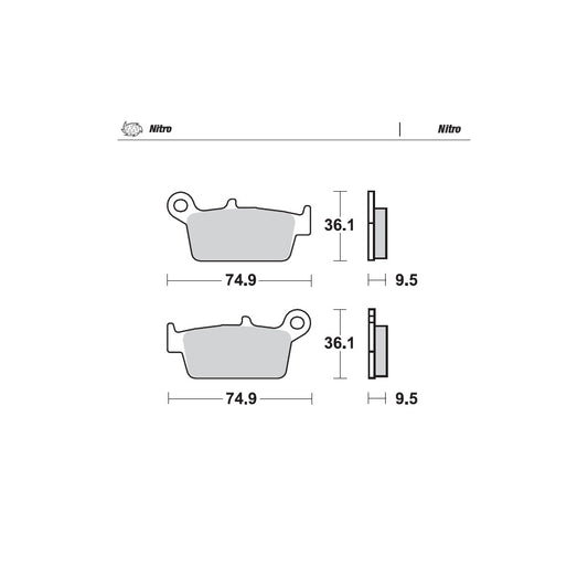 Brake Pad Rear Moto Master Nitro For Gasgas Honda Kawasaki Suzuki Yamaha