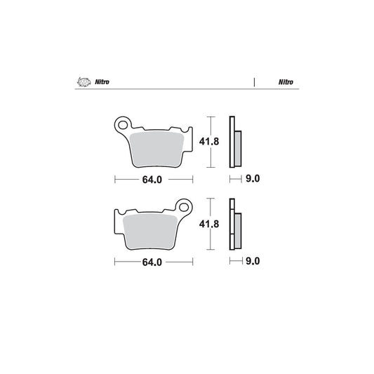 Brake Pads Rear Moto Master Nitro Bmw Husaberg Husqvarna Ktm Sherco