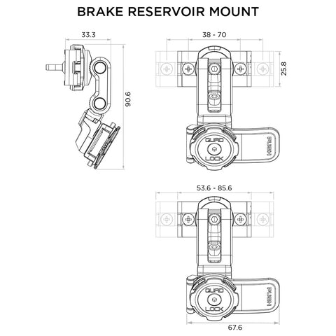 Scooter Motorcycle - Brake Reservoir Mount