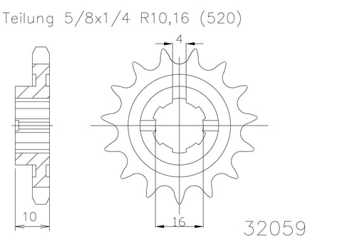 *SPROCKET FRONT ESJOT HUSQVARNA CR125 WR125 95-97