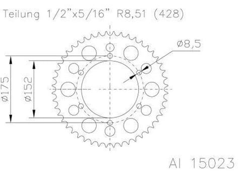 *SPROCKET REAR ESJOT YAMAHA DT125R TDR125 DT125X DT200R  88-06 49T