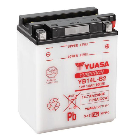 YUASA YB14LB2PK - comes with acid pack