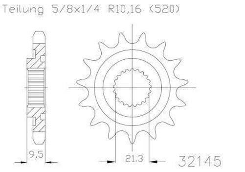 SPROCKET FRONT MOTO MASTER CR250R CR500 TRX450ER SPORTRAX TRX450R CRF450R CRF450X CRF450RX 14T