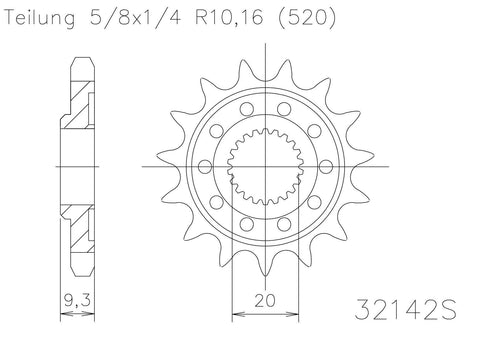 SPROCKET FRONT MOTO MASTER KAWASAKI KX250F 06-19 14T