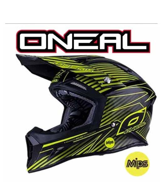 ONeal Adult 10 Series Helmet - Black/Neon MIPS XL