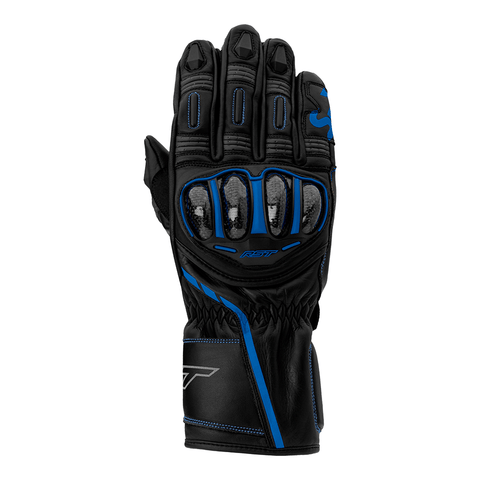 RST S1 LEATHER GLOVE [BLACK/GREY/NEON BLUE]