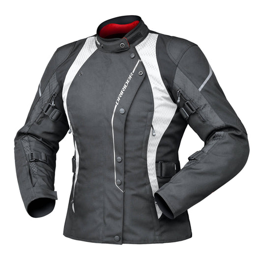 DRIRIDER LADIES VIVID 2 SPORTS TOURING JACKET - BLACK / WHITE