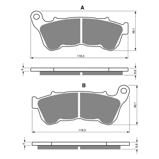 BRAKE PADS GOLDFREN SINTERED SPORTS GF359 - S3 ( P468 )