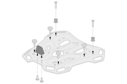 Rear Carrier Adapter Kit To Fit Givi Monokey Topcase To Sw Motech Adventure Rack