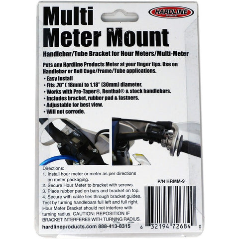 *MULTIMETER MOUNT BRACKET FOR HANDLEBAR OR TUBE INSTALLATION OF HARDLINE PRODUCTS HOUR METERS.