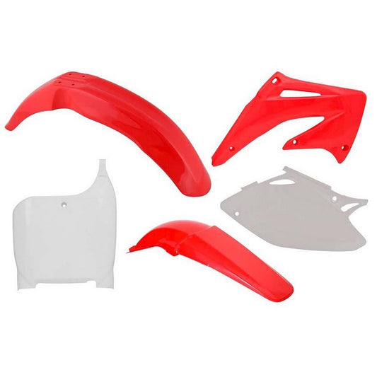 PLASTIC KIT RTECH FRONT &REAR FENDERS SIDEPANELS &RADIATOR SHROUDS &FRONT NUMBERPLATE CRF450R 02-03