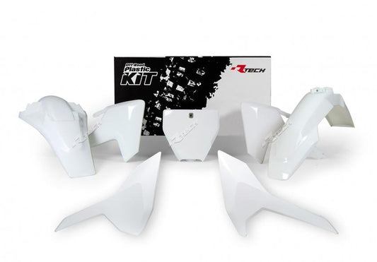 PLASTIC 5PC FRONT/REAR FENDERS SIDEPANEL &RADIATOR SHROUD &FRONT NUMBERPLATE HUSQVARNA WHITE