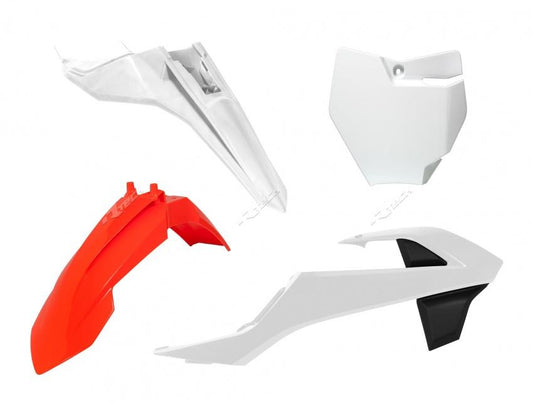 PLASTIC KIT 4PCS FRONT & REAR FENDERS & RADIATOR SHROUDS & FRONT NUMBERPLATE KTM 65SX 16-20