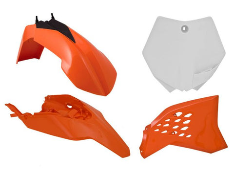 *PLASTICS KIT RTECH FRONT&REAR FENDERS SIDEPANELS &RADIATOR SHROUDS &FRONT NUMBERPLATE KTM 65SX 12-