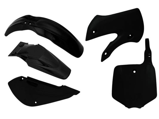 PLASTIC RTECH FRONT &REAR FENDERS SIDEPANELS &RADIATOR SHROUDS&FRONT NUMBERPLATE KAWASAKI KX65 01-21