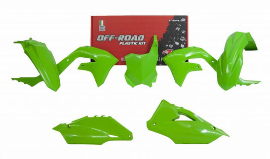 PLASTIC KIT RTECH FRONT&REAR FENDER SIDEPANELS RADIATOR SHROUD&FRONT NUMBERPLATE KAWASAKIKX450F 250F