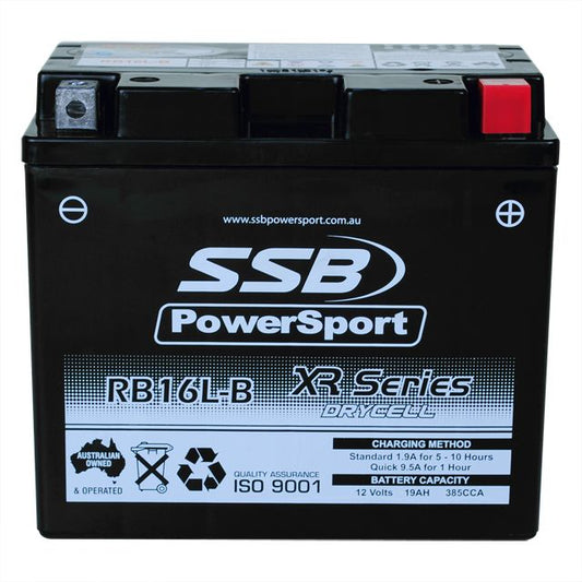 MOTORCYCLE AND POWERSPORTS BATTERY (YB16L-B) AGM 12V 19AH 385CCA BY SSB HIGH PERFORMANCE