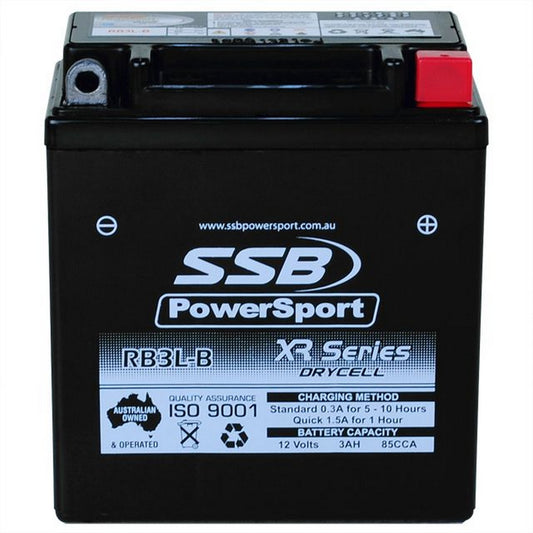 MOTORCYCLE AND POWERSPORTS BATTERY (YB3L-B) AGM 12V 3AH 85CCA BY SSB HIGH PERFORMANCE