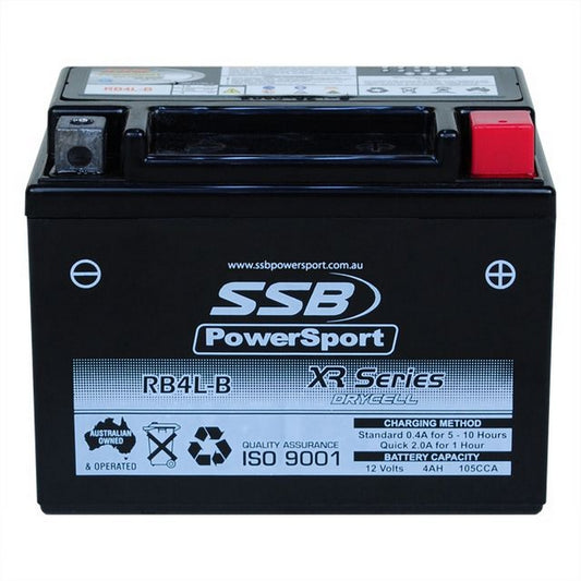 MOTORCYCLE AND POWERSPORTS BATTERY (YB4L-B) AGM 12V 4AH 105CCA BY SSB HIGH PERFORMANCE