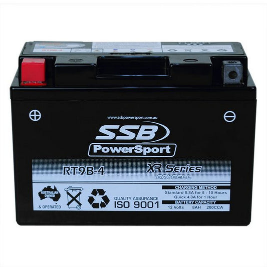 MOTORCYCLE AND POWERSPORTS BATTERY (YT9B-4) AGM 12V 0.8SAH 200CCA BY SSB HIGH PERFORMANCE