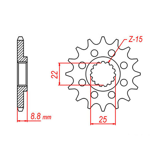 MTX 1901 STEEL FRONT SPROCKET #520