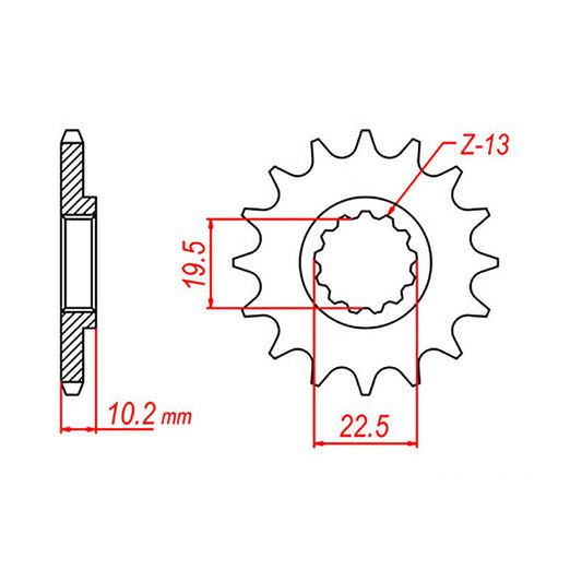 MTX 432 STEEL FRONT SPROCKET #520