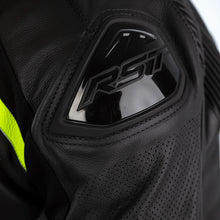 RST SABRE CE LEATHER JACKET [BLACK GREY FLO YELLOW