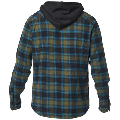 FOX AVALON HOODED FLANNEL [OLIVE GREEN]