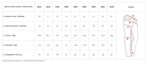 Tourer-size-chart