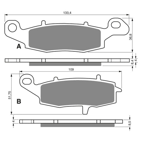 BRAKE PADS GOLDFREN SINTERED SPORTS GF104 - S3 ( PH193 )