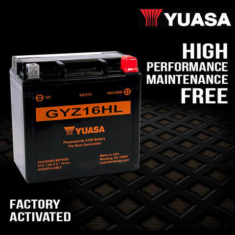 Yuasa GYZ16-H battery Made in USA factory sealed