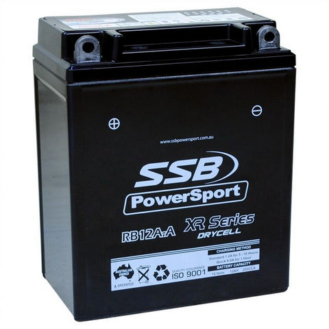 MOTORCYCLE AND POWERSPORTS BATTERY (YB12A-A) AGM 12V 12AH 250CCA BY SSB HIGH PERFORMANCE