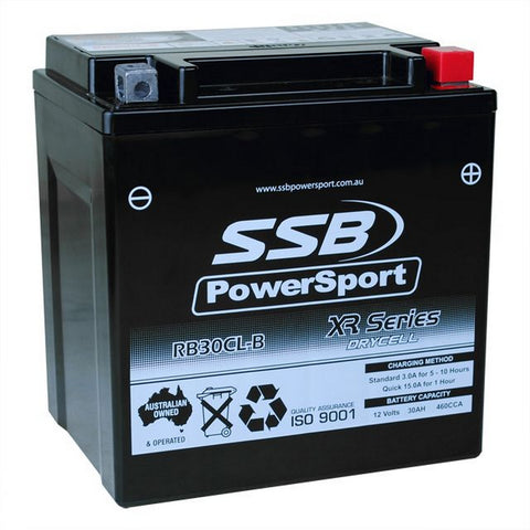 MOTORCYCLE AND POWERSPORTS BATTERY (YB30CL-B) AGM 12V 30AH 460CCA SSB HIGH PERFORMANCE