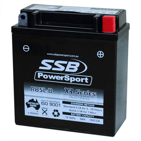 MOTORCYCLE AND POWERSPORTS BATTERY (YB5L-B) AGM 12V 5AH 125CCA BY SSB HIGH PERFORMANCE